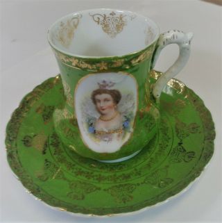 Imperial Hs Austria Demitasse Cup & Saucer Rare Portrait Of Maria De Medicia