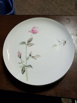 China: Style House: Dawn Rose,  Pink W/platinum Trim Dinner Plate,  10.  25 ",  4 Each