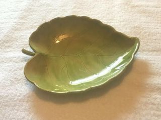 Green Leaf Dish Atlantic Mold Handpainted Ceramic Dish