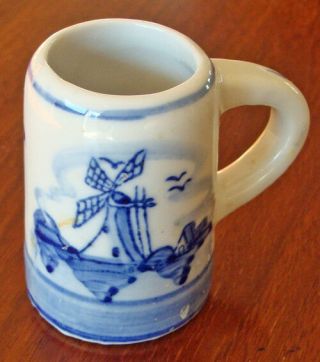 Vintage Mini Delft Blue Hand Painted Windmill Mug/cup