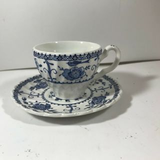 Vintage Cup And Saucer Johnson Brothers Indies Pattern Blue/white