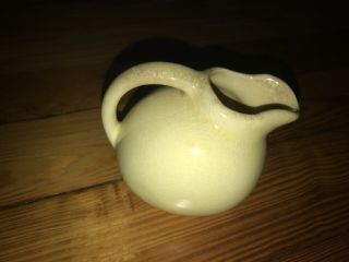 Vintage Art Pottery Mini Ball Pitcher Or Creamer,  Yellow Kitchen Country Antique