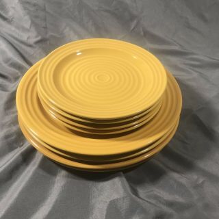 Home Trends Set Of 4 Dinner Plate And Saucer Yellow