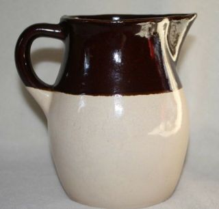 Vintage Stoneware Pottery Small Brown /tan Pitcher