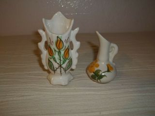 2 Cash Family Pottery Miniatures Vase & Pitcher