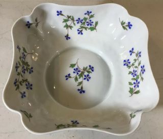 Limoges Blue Floral Bowl Silver P Footed Dish Square B&Co Bernardaud - NICOLE - 2