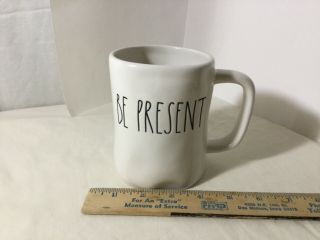Rae Dunn Be Present Ceramic Coffee Mug White Black Letter Cup Tea Hot Cocoa