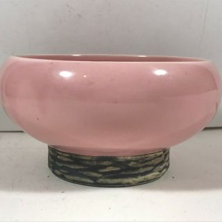 Vintage McCoy Art Deco 1959 Pink Pedestal Line Bowl Or Planter 3