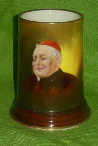 J&p Limoges Hand Painted Mug Tankard Portrait Cardinal Pope Signed O W 1891