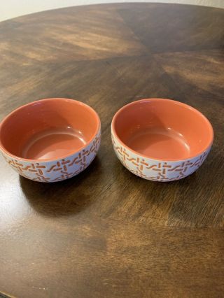 Threshold Target Stoneware Set Of 2 Small Bowls Approx 4 Inches Orange