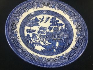 Vintage Churchill England Blue Willow Porcelain 8” Round Soup Salad Bowl