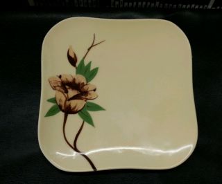Weil Ware California Pottery Yellow Rose Bread Plate 1648336 5 3/4 " (7 " Diag)