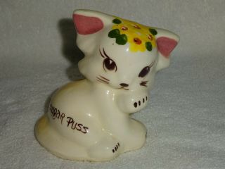 Vintage Don Winton?? Cat Kitten Sugar Puss Shaker 1940s California Pottery?? 4 "