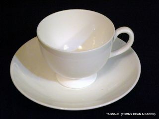 Wedgwood White Bone China Footed Cup & Saucer Set