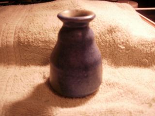 Vintage Clay Stoneware Drip Glaze Pottery Vase/ Weed Pot 3 1/2 " Tall