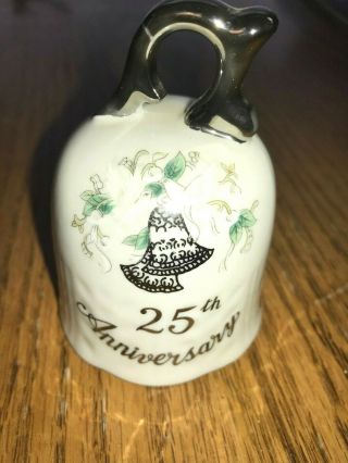 Lefton Exclusives Vintage 25th Anniversary Bell With Silver Trim