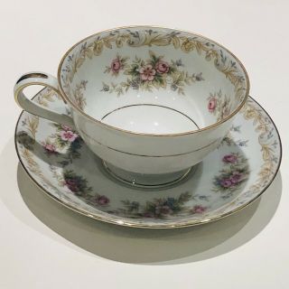 Vintage Noritake “somerset” Pattern China Footed Tea Cup And Saucer
