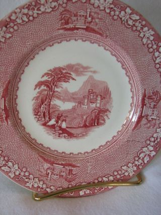 1 Jenny Lind Red Royal Staffordshire Pottery 6 1/2 " Plate