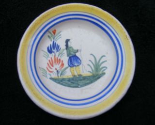 Vintage Henriot Quimper Decorative Plate Hand Painted Brittany Man