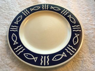 Hornsea Pottery 11 In.  Plate Made In England Vintage Collectible,  Fish/christian