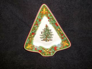 Small Spode Christmas Tree Shaped Candy Nut Bowl Dish