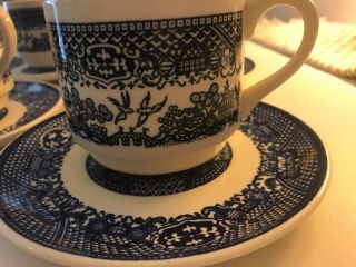 Usa Blue Willow - Set Of 5 Teacups And Saucers