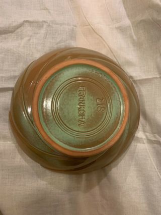 Vintage Frankoma Pottery 218 Prairie Green Scalloped Bowl 11” 2