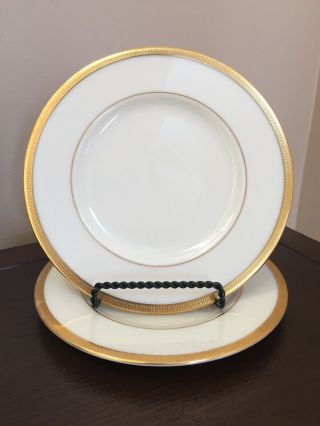 Set Of 2 Lenox China Tuxedo Bread And Butter Plates -