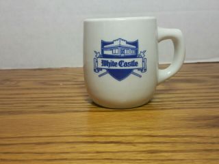 Vintage White Castle Coffee Mug 6 Oz Cup Blue Logo Mayer China 269