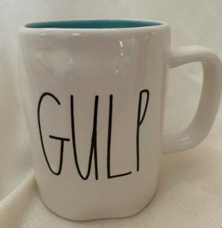 Rae Dunn Gulp Mug - Teal Inside - Euc