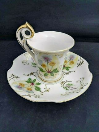 Footed Demitasse Teacup,  Cup & Saucer Set Ucagco China Made In Occupied Japan