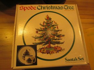 Spode Christmas Tree Santa’s Set - Mug And Dessert Plate Just In Time