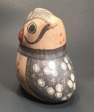 Vintage Pottery Owl Hand Painted Mid Century Modern - Pottery Clay Handmade UNIQUE 2