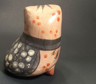 Vintage Pottery Owl Hand Painted Mid Century Modern - Pottery Clay Handmade UNIQUE 3