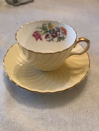 Vintage Teacup And Saucer Crown Aynsley Bone China