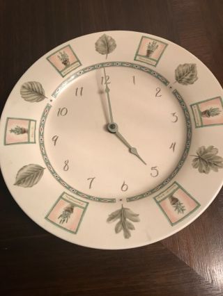 Vintage Pfaltzgraff Naturewood Plate Wall Clock Made In Usa