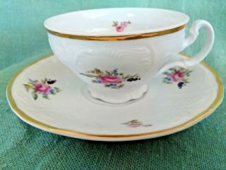 Fine Belfor Bohemian China Tea Cup/saucer Set,  Sonata,  Made In Czechoslovakia