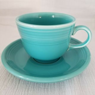 Homer Laughlin Fiesta Ware Cup & Saucer Turquoise