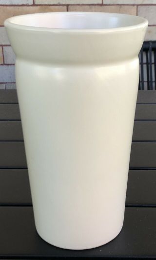 Vintage White Ceramic Pottery Vase Eggshell