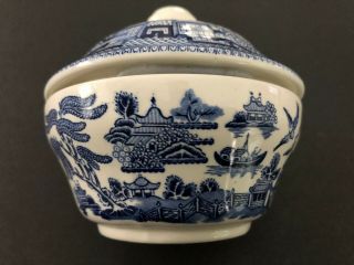 Churchill China England Blue Willow - Lidded Sugar Bowl