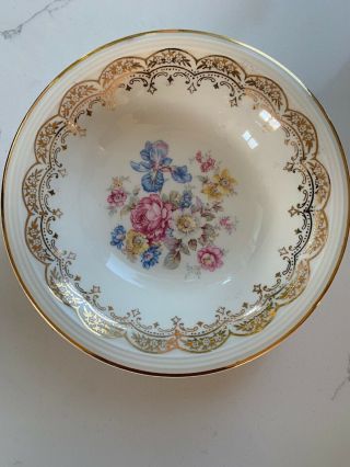 Vintage Edwin M Knowles China Co Semi Vitreous Floral Saucer Plate/bowl