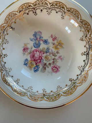 VINTAGE EDWIN M KNOWLES CHINA CO SEMI VITREOUS FLORAL SAUCER PLATE/Bowl 2