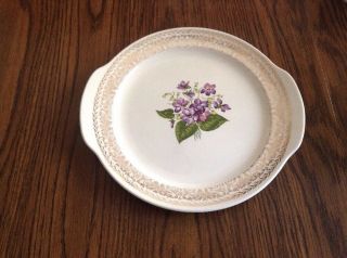 Vintage Cunningham & Pickett Spring Violet Cake Plate,