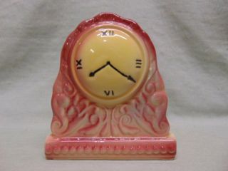 Vintage Shawnee Pottery 530 - Red Mantle Clock Wall Pocket