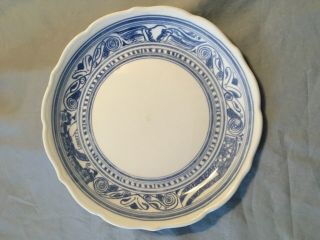 Syracuse China Restaurant Dinner Plate Scalloped Liberty Blue W/ Eagle,  1776