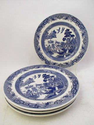 Oxford Brazil China Blue Willow 1021 - Dinner Plate - Set Of 4 - 10.  25 " (89g)