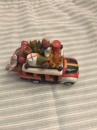 Vintage Colombia Folk Art Hand Crafted Terracotta Clay Pottery Bus - 4 