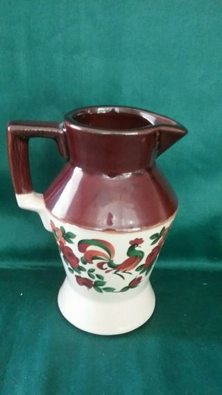 Vintage Mccoy Brown And Cream Rooster Small Syrup Pitcher No.  335