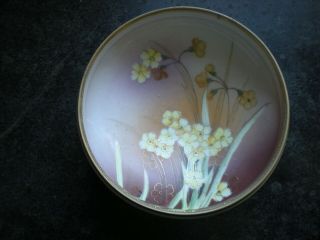 Vintage,  Hand Painted Nippon Porcelain Footed Candy Bowl,  Yellow Flowers