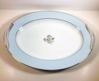 Noritake Mavis Pattern China Platter 13.  75” Inch Made In Japan Blue White Floral
